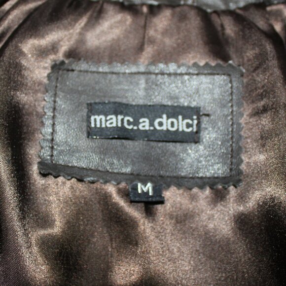 Marc.a.Dolchi leather 3/4 sleeve brown 1 button design lined  jacket size Medium - Picture 5 of 7